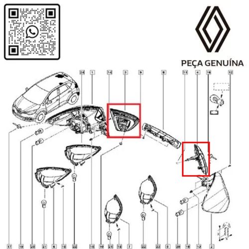 RN 55726R-K 265555726R KIT ESQ-DIR LANTERNA TRASEIRA RENAULT CAPTUR 3